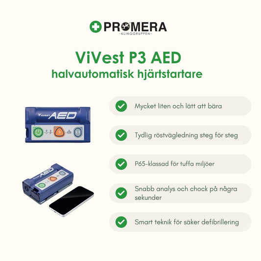 ViVest P3 AED – Halvautomatisk hjärtstartare