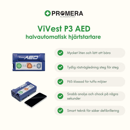 ViVest P3 AED – Halvautomatisk hjärtstartare